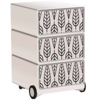 PAPERFLOW easyBox Black & White Rollcontainer weiß, schwarz 60491 4 Auszüge 39,0 x 43,6 x 64,2 cm