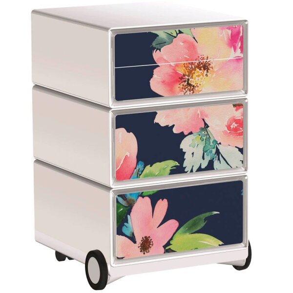 PAPERFLOW easyBox Garden Factory Rollcontainer weiß, bunt 61675 4 Auszüge 39,0 x 43,6 x 64,2 cm