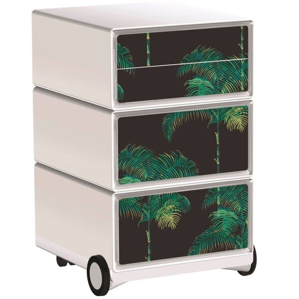 PAPERFLOW easyBox Tropical Rollcontainer weiß, bunt 62455 4 Auszüge 39,0 x 43,6 x 64,2 cm