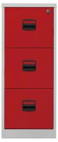 BISLEY Home PFA 3 Hängeregistraturschrank lichtgrau, kardinalrot 3 Schubladen 41,3 x 40,0 x 101,5 cm, 1 St.