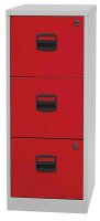 BISLEY Home PFA 3 Hängeregistraturschrank lichtgrau, kardinalrot 3 Schubladen 41,3 x 40,0 x 101,5 cm, 1 St.