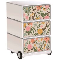 PAPERFLOW easyBox Garden Factory Rollcontainer weiß, bunt 60251 4 Auszüge 39,0 x 43,6 x 64,2 cm