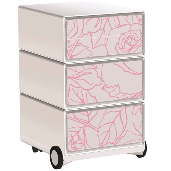 PAPERFLOW easyBox Garden Factory Rollcontainer weiß, bunt 60315 4 Auszüge 39,0 x 43,6 x 64,2 cm