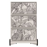PAPERFLOW easyBox Tropical Rollcontainer weiß, bunt 62471 4 Auszüge 39,0 x 43,6 x 64,2 cm