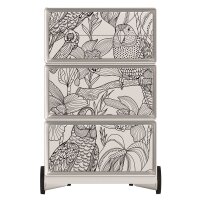 PAPERFLOW easyBox Tropical Rollcontainer weiß, bunt 62471 4 Auszüge 39,0 x 43,6 x 64,2 cm