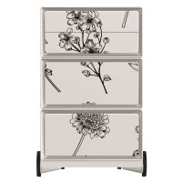PAPERFLOW easyBox Garden Factory Rollcontainer weiß, bunt 60283 4 Auszüge 39,0 x 43,6 x 64,2 cm