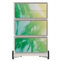 PAPERFLOW easyBox Tropical Rollcontainer weiß, bunt 61281 4 Auszüge 39,0 x 43,6 x 64,2 cm