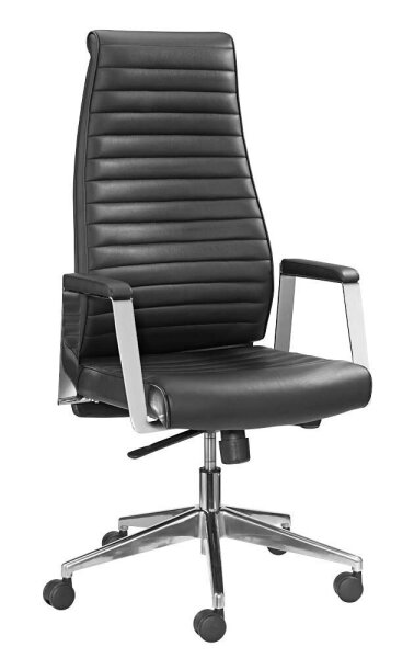 Mayer Chefsessel myDELUXE, 2491 Leder schwarz, Gestell alu