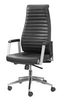 Mayer Chefsessel myDELUXE, 2491 Leder schwarz, Gestell alu