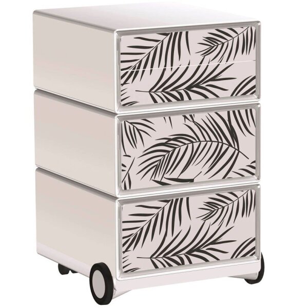 PAPERFLOW easyBox Black & White Rollcontainer weiß, schwarz 60571 4 Auszüge 39,0 x 43,6 x 64,2 cm