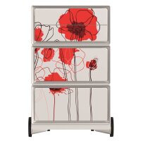 PAPERFLOW easyBox Garden Factory Rollcontainer weiß, bunt 61153 4 Auszüge 39,0 x 43,6 x 64,2 cm