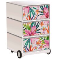 PAPERFLOW easyBox Tropical Rollcontainer weiß, bunt...