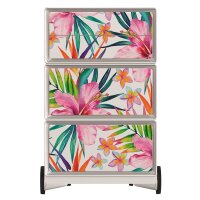 PAPERFLOW easyBox Tropical Rollcontainer weiß, bunt 62753 4 Auszüge 39,0 x 43,6 x 64,2 cm