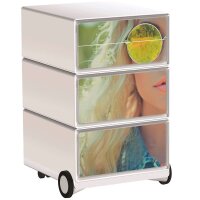 PAPERFLOW easyBox Tropical Rollcontainer weiß, bunt...