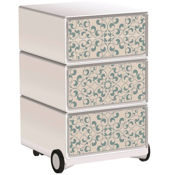 PAPERFLOW easyBox Garden Factory Rollcontainer weiß, bunt 60235 4 Auszüge 39,0 x 43,6 x 64,2 cm