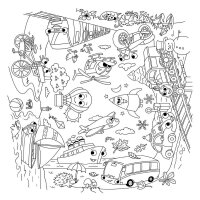 PAPERFLOW Kids Unterwegs Maltisch quadratisch Spanplatte weiß 60,0 x 60,0 x 40,0 cm, 1 St.