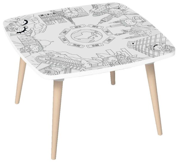 PAPERFLOW Kids Monument Maltisch quadratisch Spanplatte weiß 60,0 x 60,0 x 40,0 cm, 1 St.