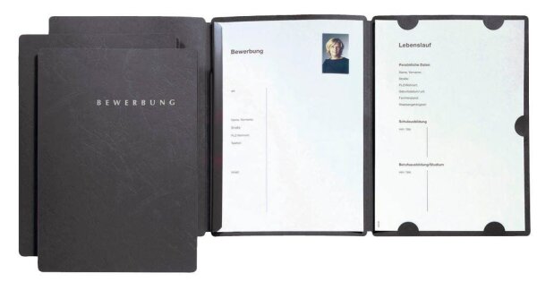 PAGNA Bewerbungsmappen Select DIN A4 schwarz, 3 St.