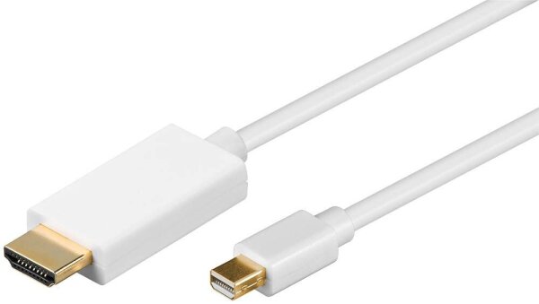 goobay Mini-DisplayPort/HDMI A Kabel 2,0 m weiß, 1 St.