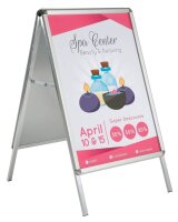 update displays Kundenstopper silber DIN A1 2 Fächer...