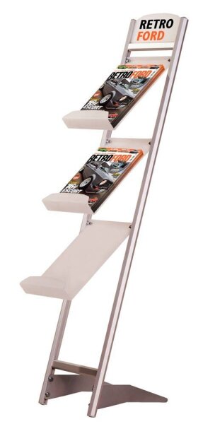 update displays Prospektständer Rapid silber DIN A4 3 Fächer 26,5 x 35,0 x 129,0 cm, 1 St.