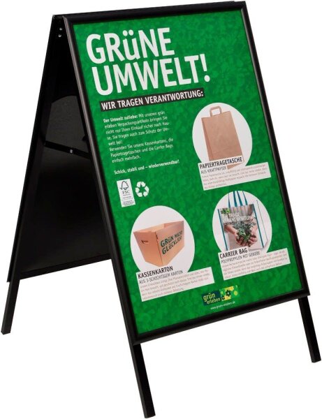 update displays Kundenstopper schwarz DIN A1 2 Fächer 62,4 x 80,0 x 100,5 cm, 1 St.