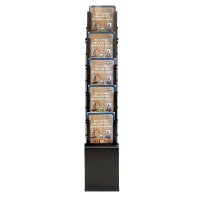 update displays Prospektständer schwarz DIN A4 5 Fächer 25,8 x 34,3 x 135,5 cm, 1 St.