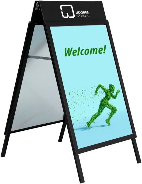 update displays Kundenstopper HardLine PLUS schwarz DIN A1 2 Fächer 62,9 x 80,0 x 110,0 cm, 1 St.