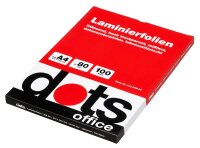 dots Laminierfolien glänzend für A4 80 micron, 100 St.