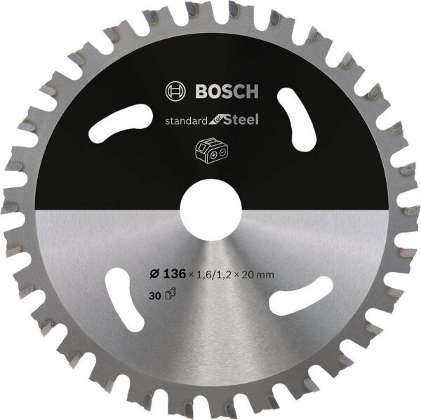 BOSCH Standard for Steel Kreissägeblatt 136,0 mm, 30 Zähne, 1 St.