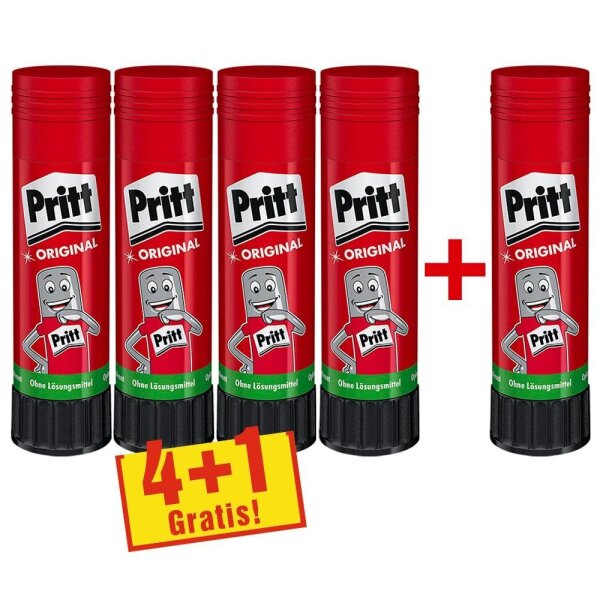 4 + 1 GRATIS: Pritt Klebestifte 43,0 g, 4 St. + GRATIS 1 St.
