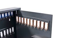pavo High Security Magnettag Schlüsseltresor grau mit 50 Haken, Elektronikschloss, 45,0 x 7,7 x 57,5 cm, 1 St.