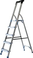 pavo Stehleiter einseitig silber 5 Stufen, H: 159,0 cm