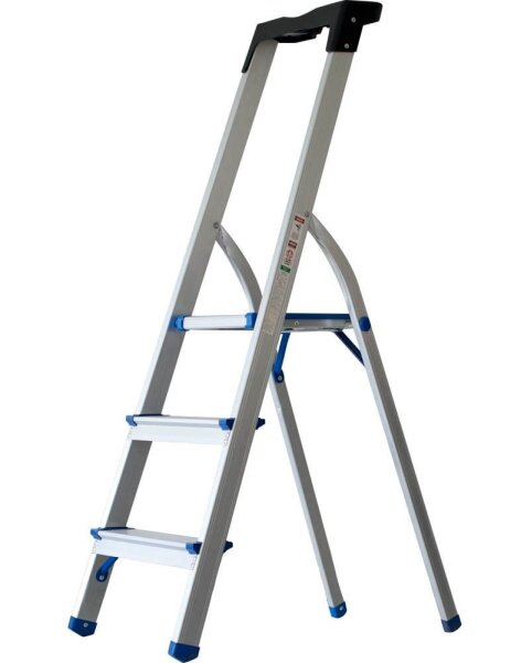 pavo Stehleiter einseitig silber 3 Stufen, H: 112,0 cm