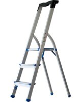 pavo Stehleiter einseitig silber 3 Stufen, H: 112,0 cm