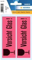 HERMA Warnetiketten 5739 rot »Vorsicht Glas!«...