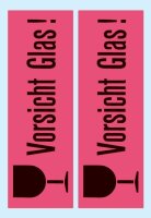 HERMA Warnetiketten 5739 rot »Vorsicht Glas!«...