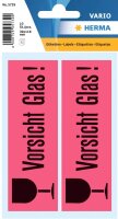 HERMA Warnetiketten 5739 rot »Vorsicht Glas!« 39,0 x 118,0 mm, 10 Etiketten