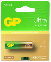 GP Batterien ULTRA Alkali-Mangan Mignon AA 1,5 V, 4 St.
