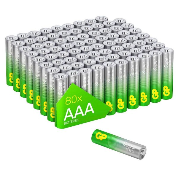 GP Batterien SUPER Alkali-Mangan Micro AAA 1,5 V, 80 St.