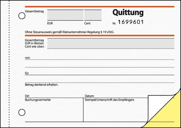 SIGEL Quittung für Kleinunternehmer (ohne...