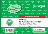 SIGEL Quittung für Kleinunternehmer (ohne MwSt.-Ausweis) Formularbuch SD120, 1 St.
