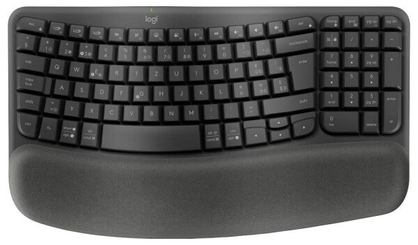 Logitech WAVE KEYS ergonomische Tastatur kabellos schwarz