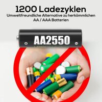 VERICO USB-Akkus mit Ladekabel LoopEnergy AA2550 Li-Ion Mignon AA 1700 mAh, 8 St.