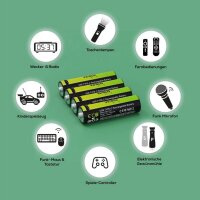 VERICO USB-Akkus mit Ladekabel LoopEnergy AA2550 Li-Ion Mignon AA 1700 mAh, 8 St.