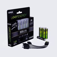 VERICO USB-Akkus mit Ladekabel LoopEnergy AAA900 Li-Ion...
