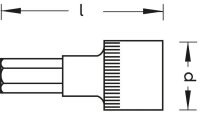 Wera 1/2" Zyklop mit Haltefunktion kurz Steckschlüsseleinsatz Größe: 17,0 mm Länge: 60,0 mm