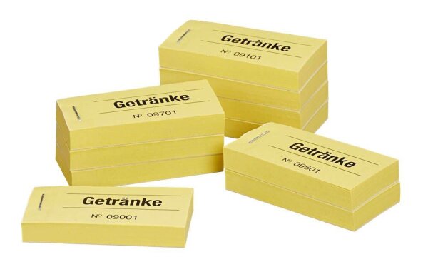WOLF & APPENZELLER Wertmarken-Blöcke Getränke, gelb, 10 Blöcke