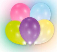 amscan® Luftballons LED bunt, 5 St.
