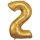 amscan® Folienballon Zahl 2 gold, 1 St.